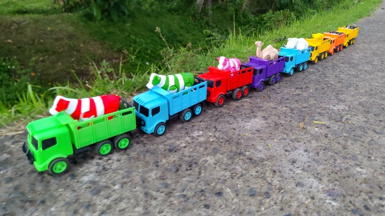Keren..!! Truk Oleng Angkut Sapi Lucu Warna Warni Gajah Kerbau Kambing Bebek Angsa Katak Singa