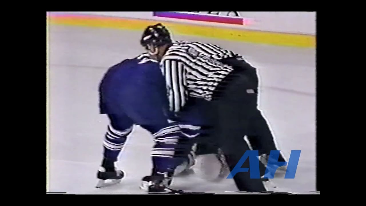 NHL Apr. 14, 1994 Patrick Poulin,CHI v Ken McRae,TOR Chicago Blackhawks Toronto Maple Leafs