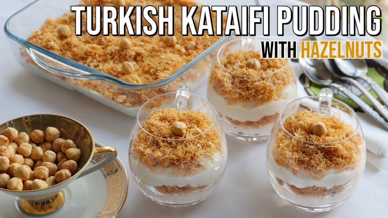 Турецкий пудинг с катаифи и фундуком! Хрустящие и сливочные - Gourmeturca