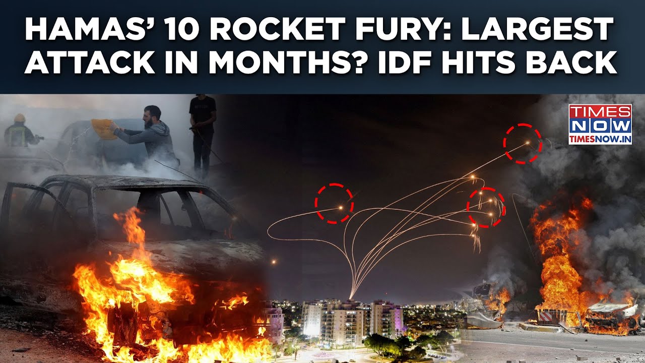 Hamas Fires 10 Rockets At Israel In Largest Attack in Months| IDF Hits Back- Bombs Gaza Launch Sites
