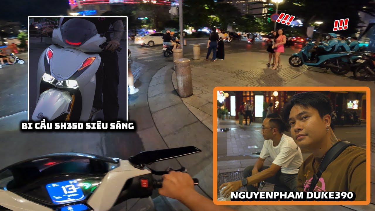 Phản Ứng Khi Thấy Dàn Đèn Xe Hơi Trên SH350i - Dạo Phố Đêm Sài Gòn