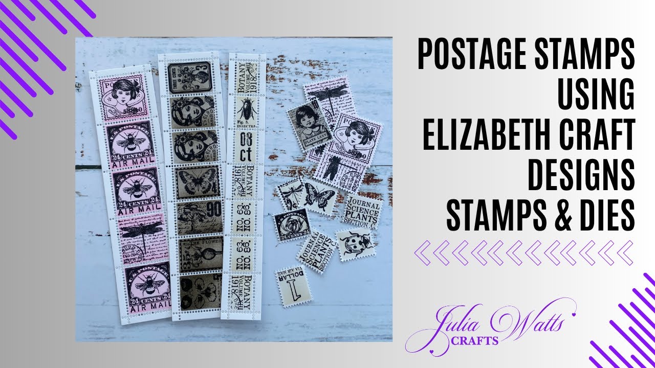 Elizabeth Craft Designs - Creating postage stamp embellishments using stamps & dies