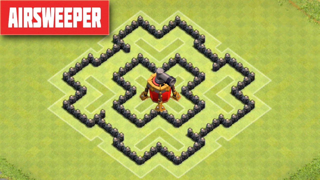 Clash of Clans TH6 DEFENSE STRATEGY BEST CoC Town Hall 6 FARMING Layout With AIRSWEEPER 2015
