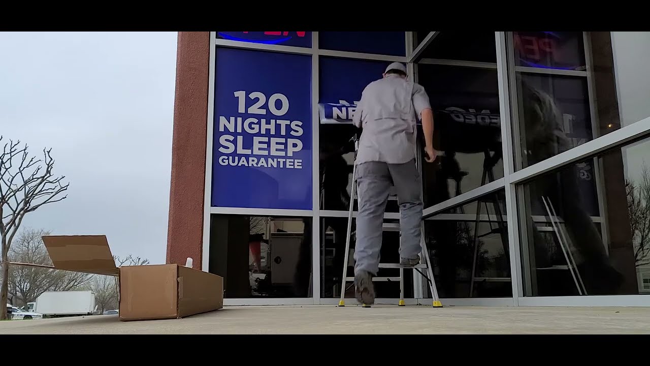 Applying Preforated Window perf vinyl to glass in 2 minutes fast