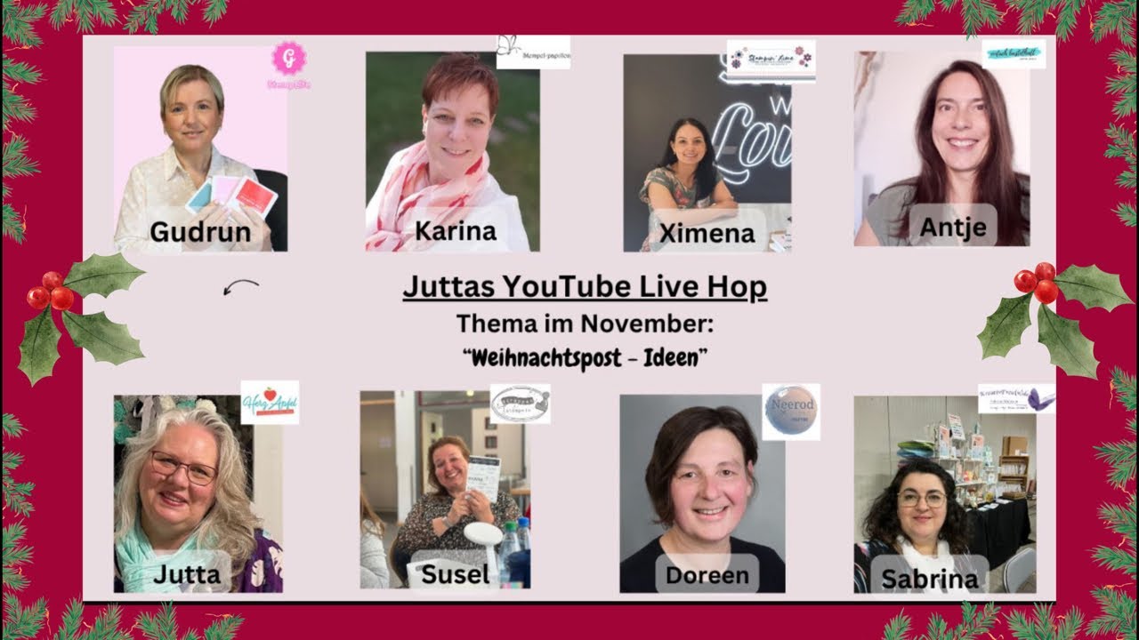 14. Juttas YouTube Live Hop im Nov. - Concertina Panel Pocket Pop-Up Karte mit @einfachbastelhaft