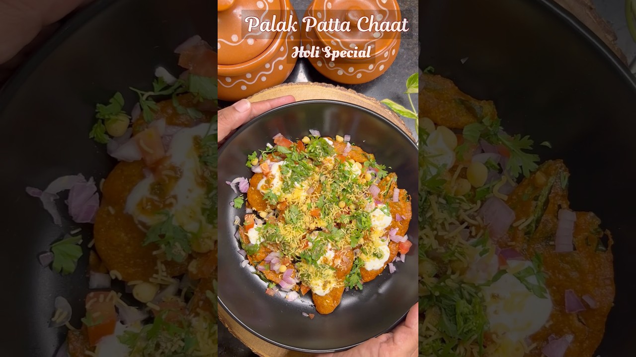 Palak Patta Chaat - Crispy & Chatpat Snack for Holi #asmr #holi #food