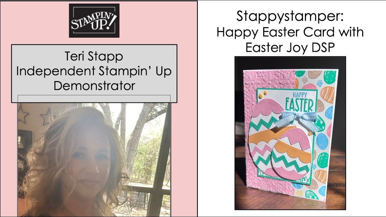 Stappystamper: Happy Easter Card//Easter Joy DSP//Lazy Daisy Embossing Folder//Reason to Celebrate
