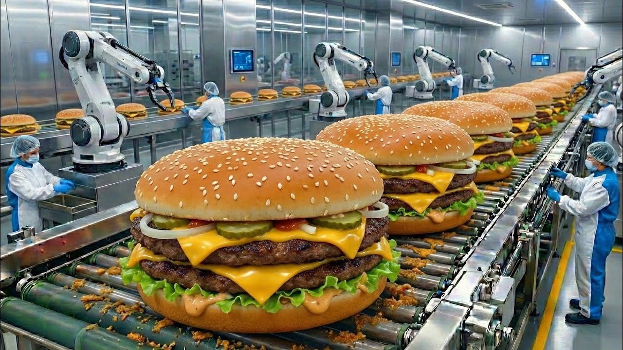 Dentro de la fábrica de hamburguesas de McDonald's: cómo se hacen las hamburguesas(proceso completo)