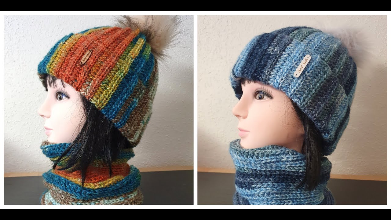 Jednoduchá háčkovaná čiapka s nákrčníkom, Simple crocheted hat with neckerchief