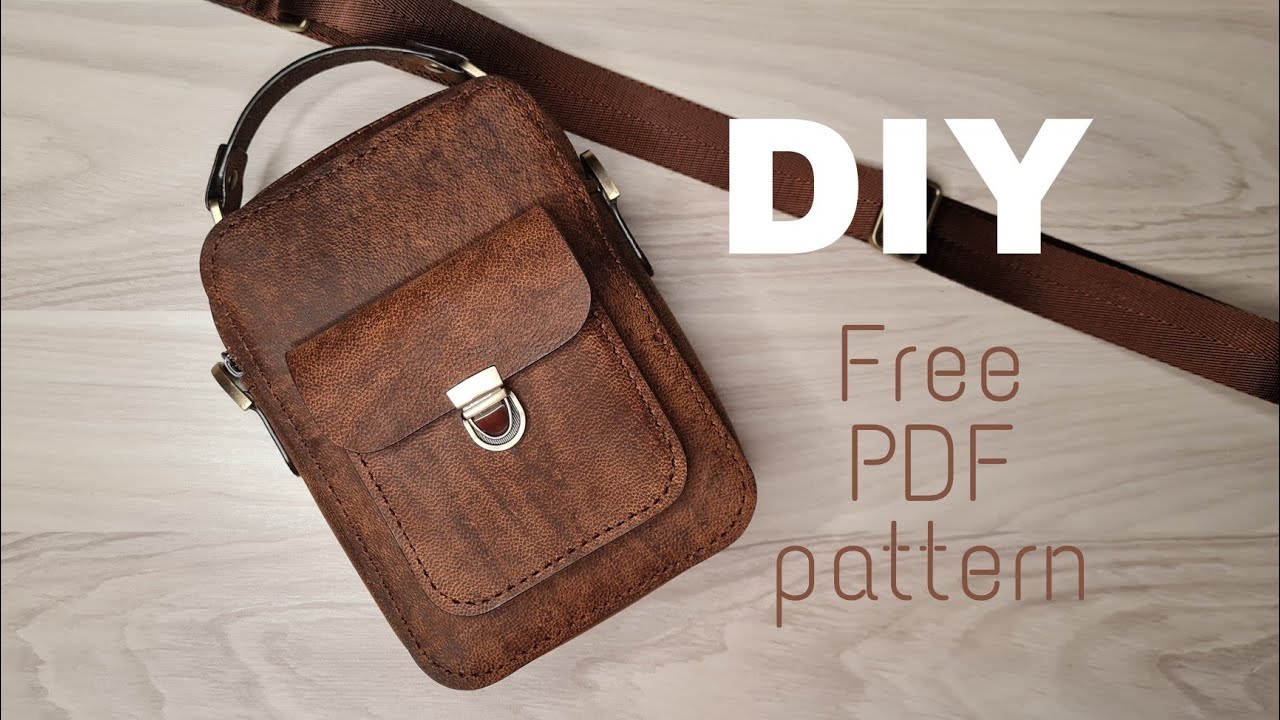 Free_PDF_Pattern⭕آموزش کیف رودوشی❌الگوی رایگان❌How to make a handmade Cross body leather bag⭕