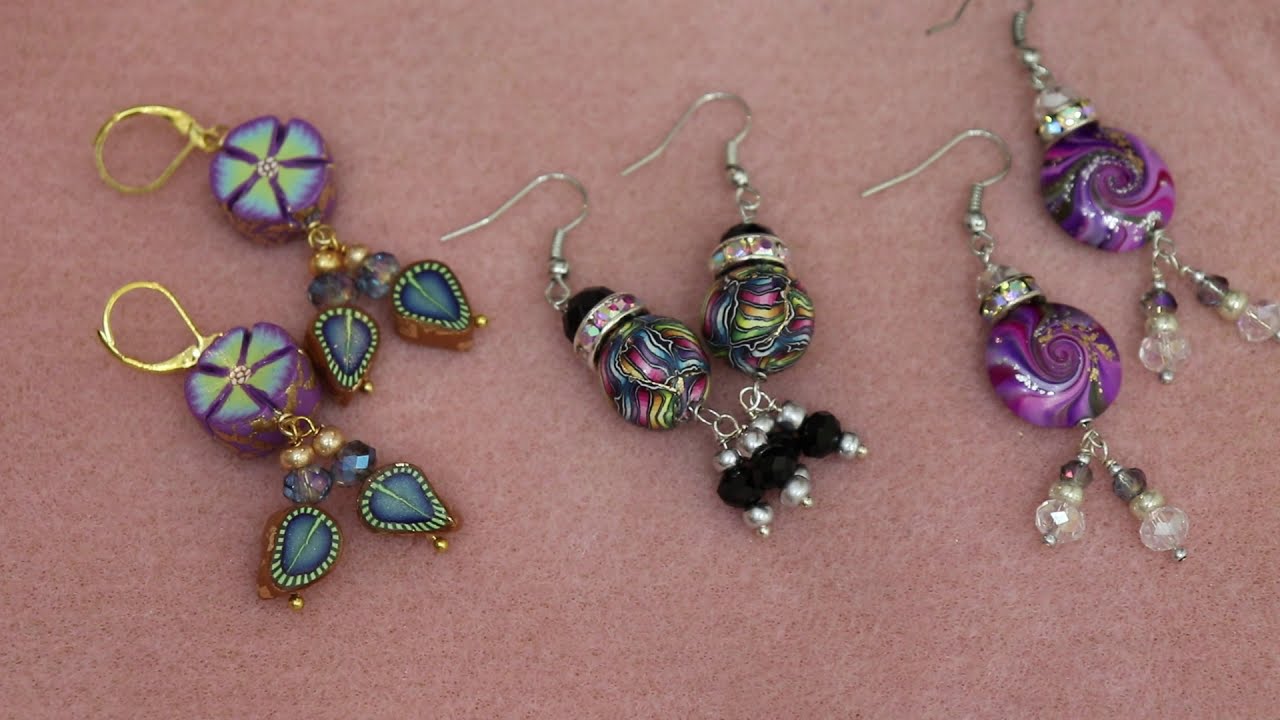Creating Dangle earrings with Polymer Clay Beads , Jewelry Tutorial