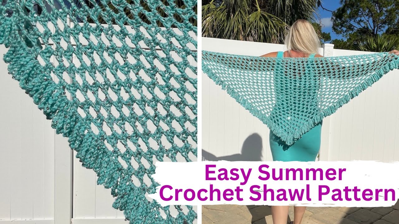 Easy Crochet Sparkly Shawl Pattern For Beginners