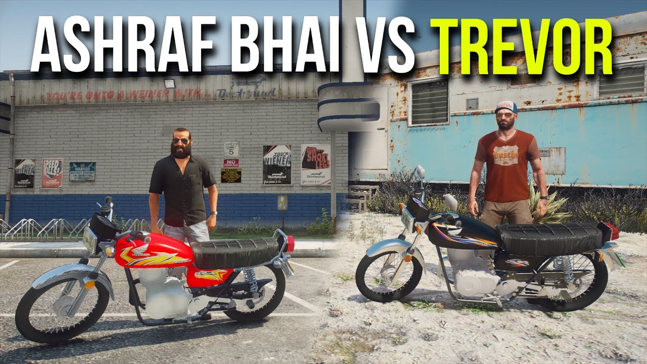 ASHRAF BHAI VS TREVOR! | FUNNY BIKE RACE | GTA 5 MODS PAKISTAN