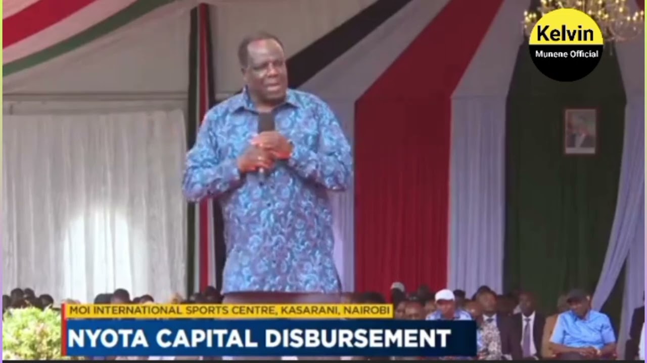Wycliffe Oparanya address during the NYOTA capital disbursement at Kasarani stadium 