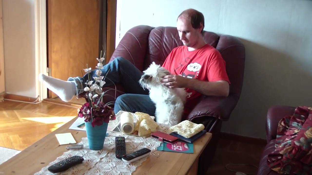I scratch Waldemar the dog (September, 8 - 2016)