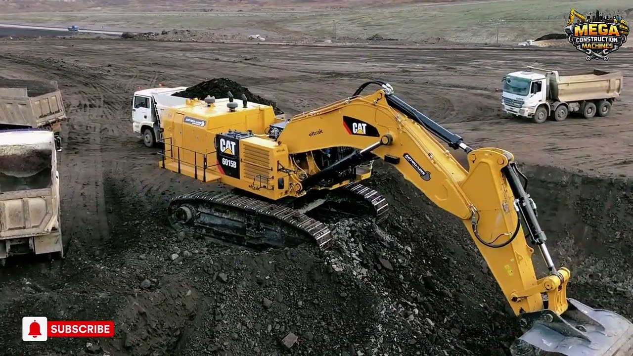 Unbelievable CAT 6015B Excavator Loading Huge Dump Trucks in Just 2 Passes | Extreme Mining Power