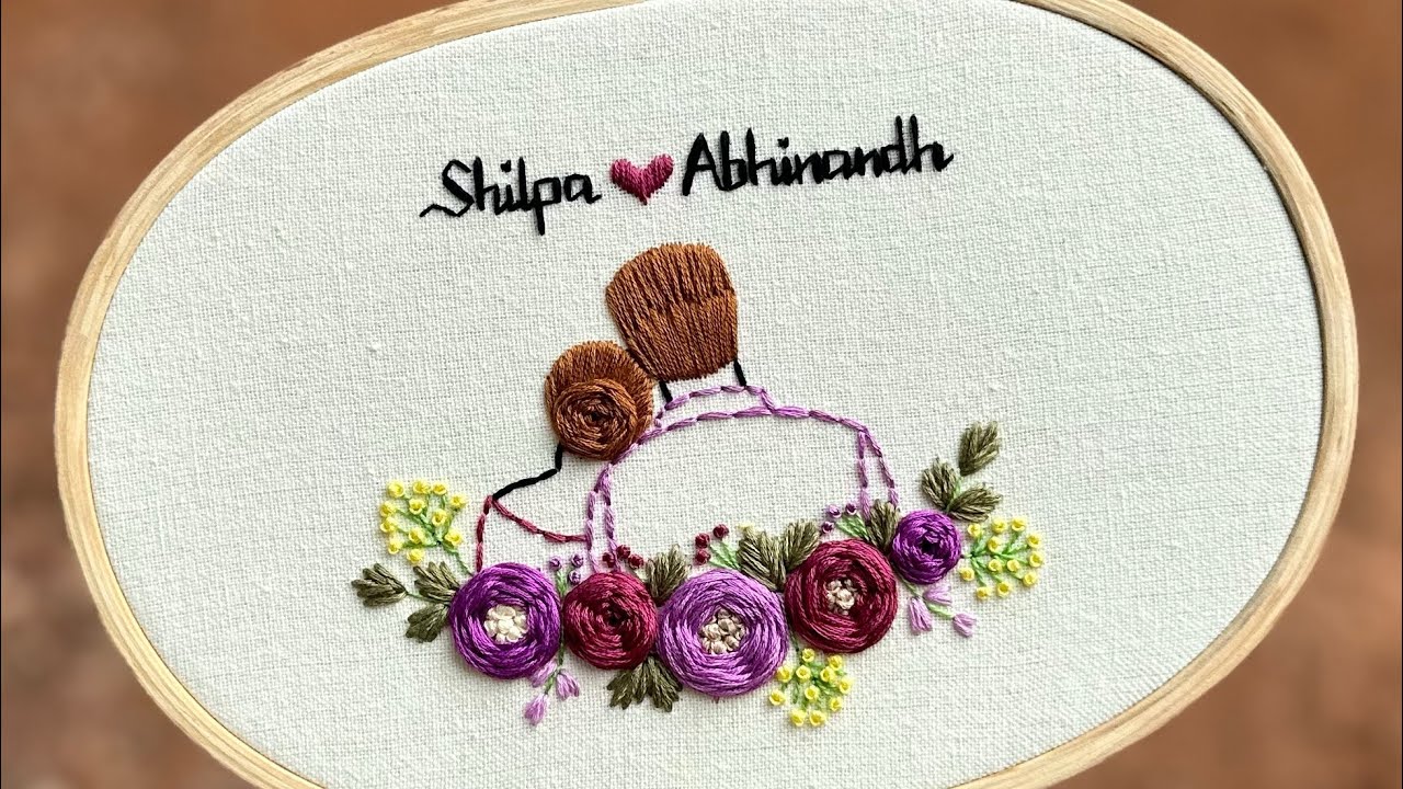 Very Easy Hand Embroidery Couple Hoopart ❤️ Hand Embroidery Design for Beginners || Gossamer