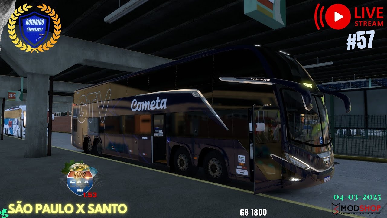 ✔️ Mapa EAA 1.53 - ETS 2🔸️S&atilde;o Paulo x Santos 💢 LIVE #57⚙️ 2025