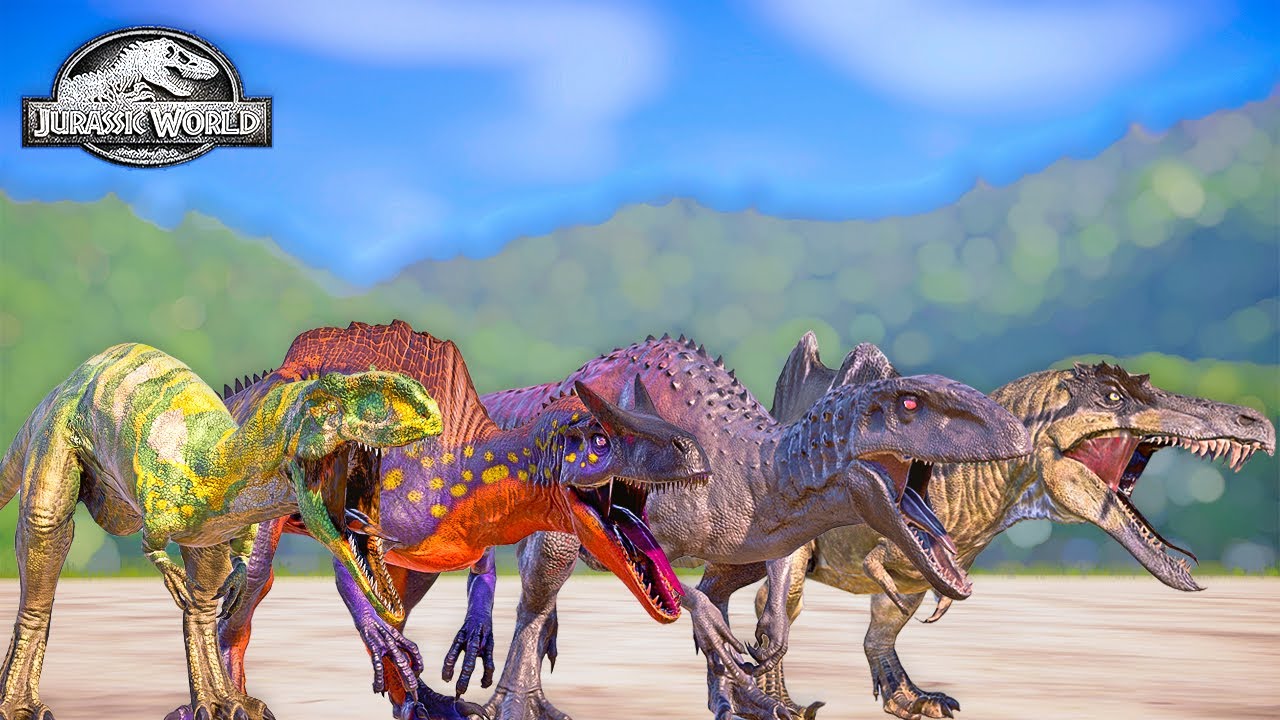 Alloraptor VS Chilantaisaurus, Diabolus Rex, Triwervelsaurus - Jurassic World Evolution