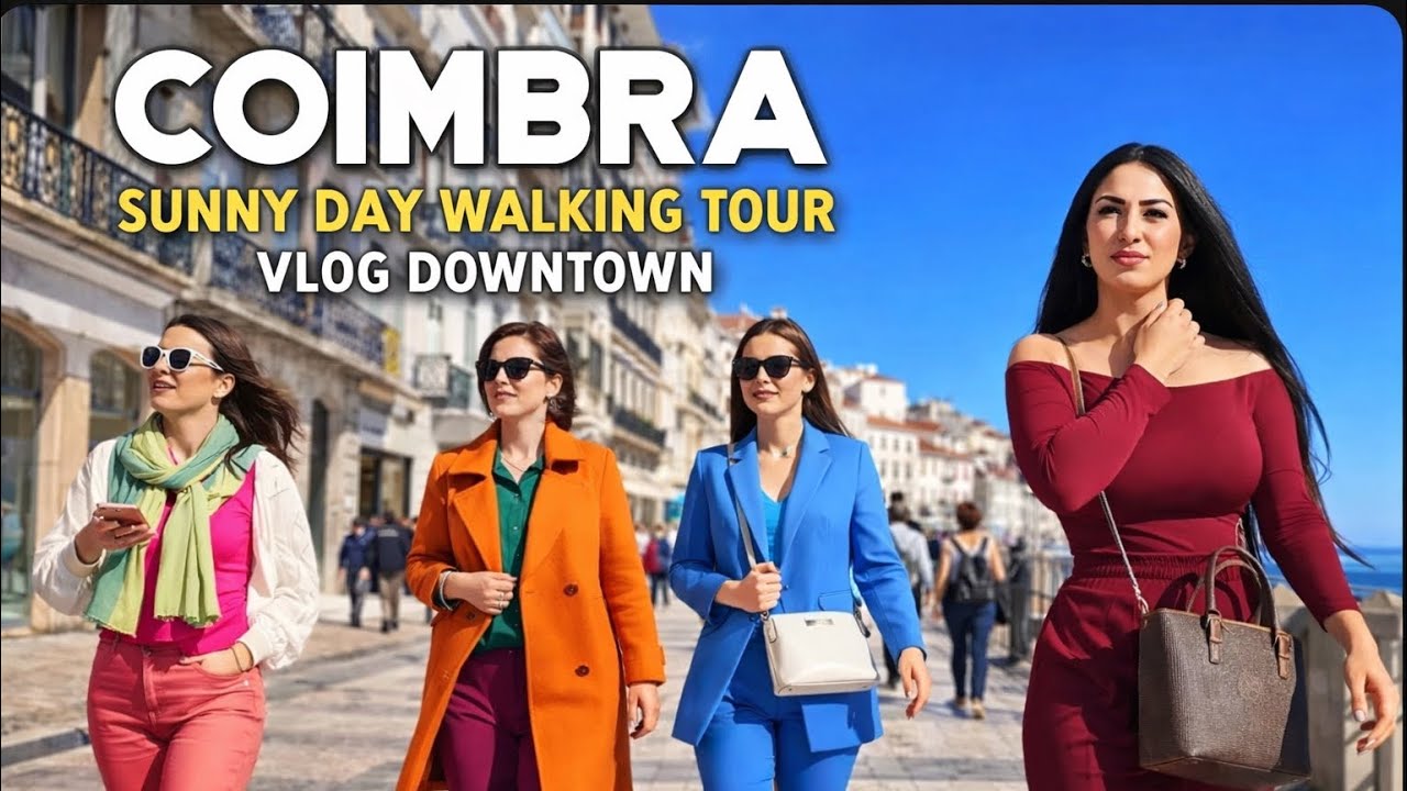 Sunny Spring March 2026 | Coimbra Portugal Downtown City Walking Tour 4K 