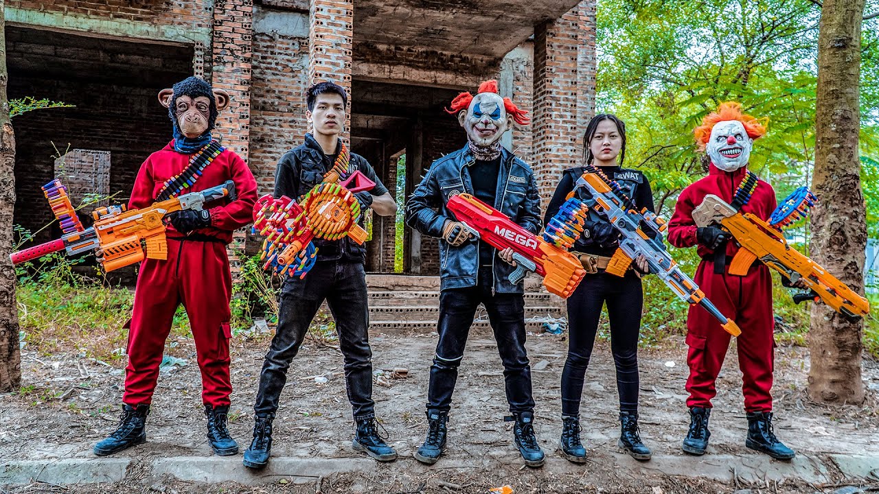 LTT Nerf Mod: S.W.A.T Warriors W Underground Escape Mission Fight Dangerous Criminals