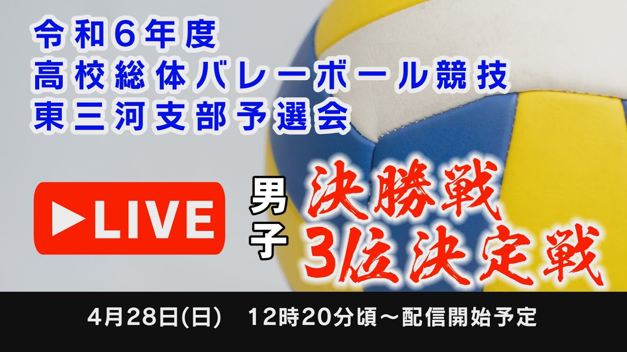 令和6年度　愛知県高等学校総合体育大会バレーボール競技東三河支部予選会（男子）