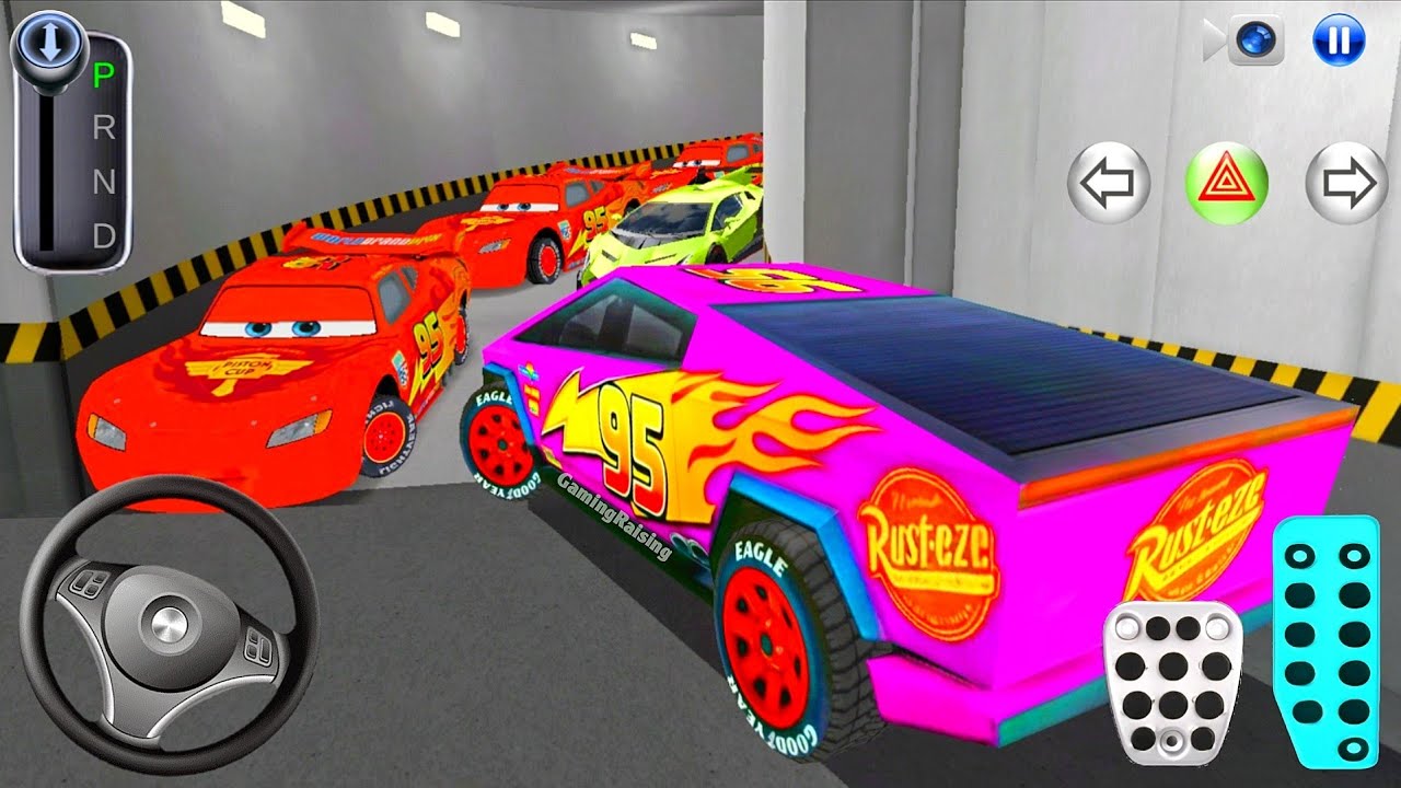 Tesla Cybertruck McQueen Stuck in Parking Garage | 3D Driving Class Simulator - Android Gameplay