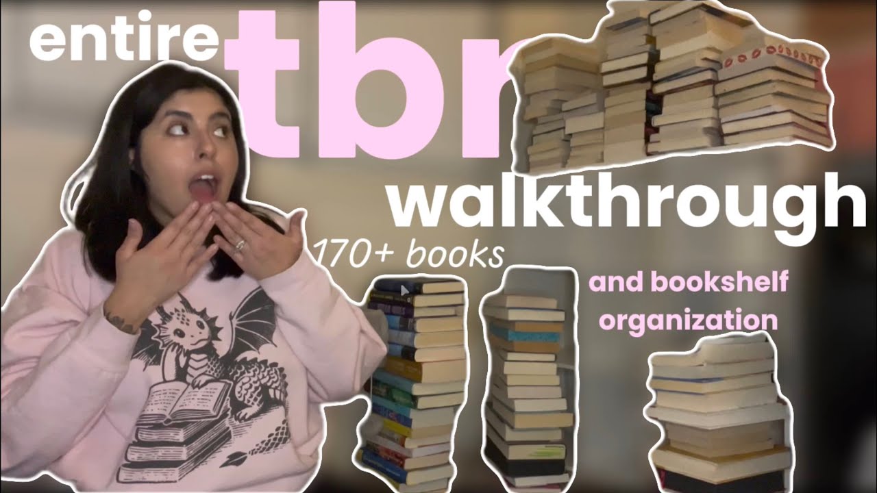 170+ book tbr walkthrough (and bookshelf organization) 📚🤸🏻