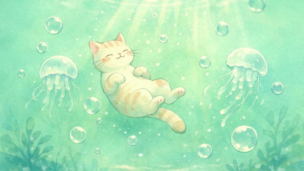 Healing Pastel Lofi – Water Bubble Calm (2 Hours)｜海の泡に包まれる癒しBGM