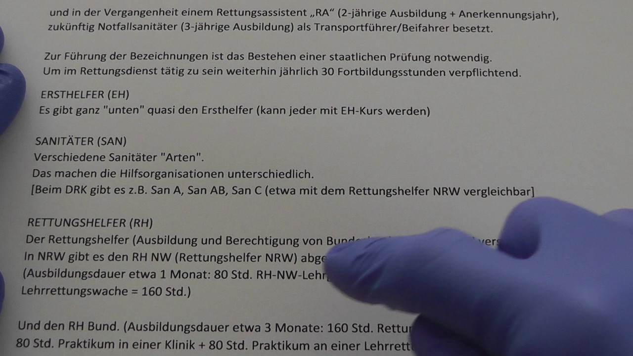 Rettungsdienst Qualifikationen: Notfallsanitäter? Rettungs- assistent? -sanitäter? -helfer? Notarzt?