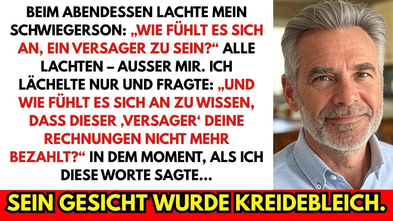 Beim Essen lachte mein Schwiegersohn: „Wie fühlt es sich an, ein Verlierer zu sein?“ Ich fragte …