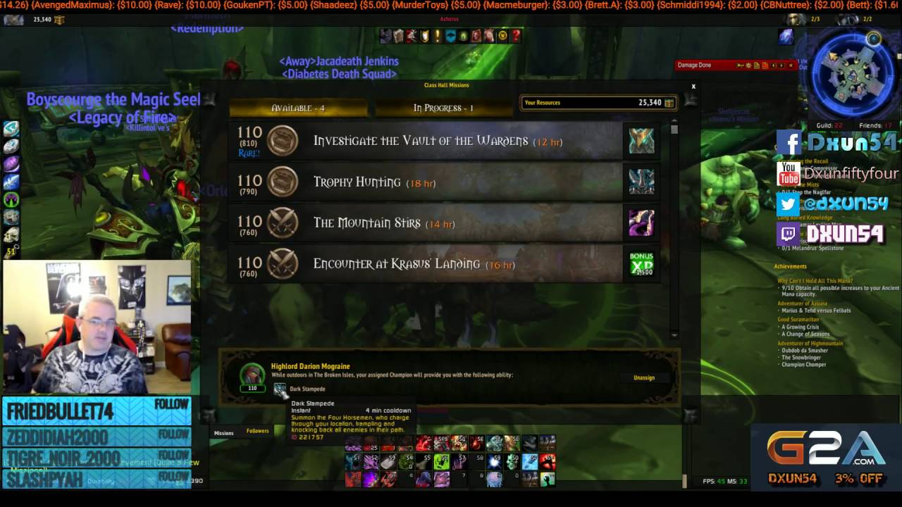 DXUN54 WoW - Legion How to level your Champions / followers Faster.