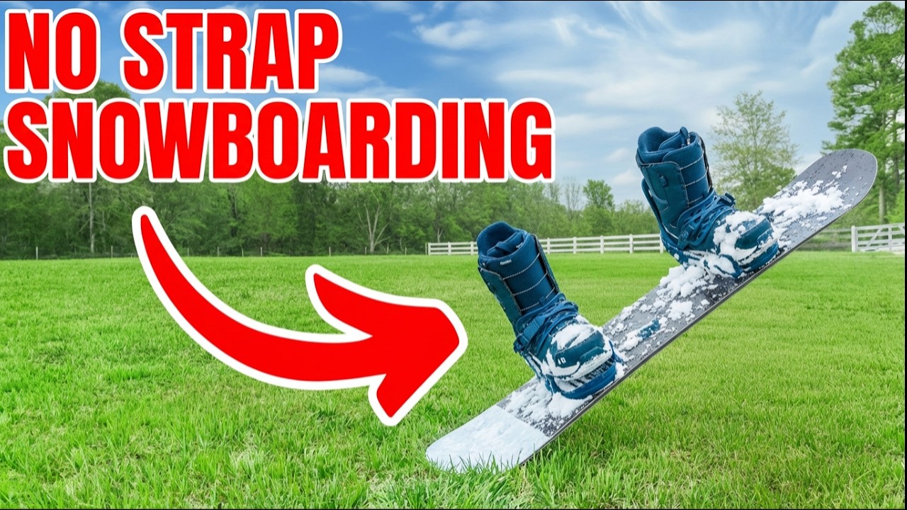 Riding a Snowboard With NO Straps.