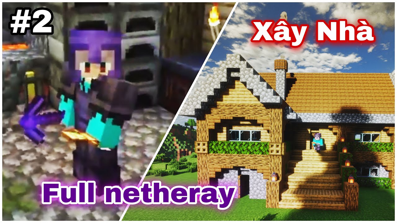 T2 Sinh tồn Siêu khó trong Minecraft xây nhà, nâng cấp giáp, hám phá ra công trình mới!