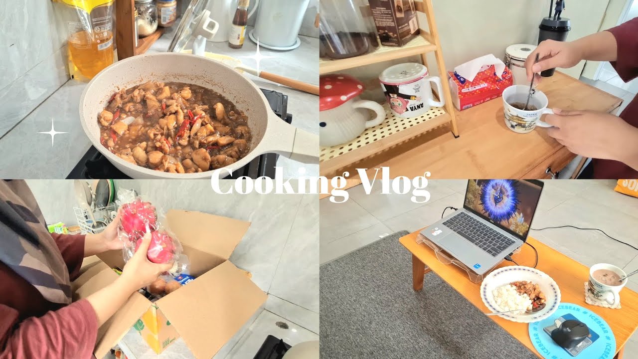 Daily Vlog Indonesia | Cozy Home Cooking | Masak Ayam Lada Hitam | Unboxing Belanjaan Mingguan 