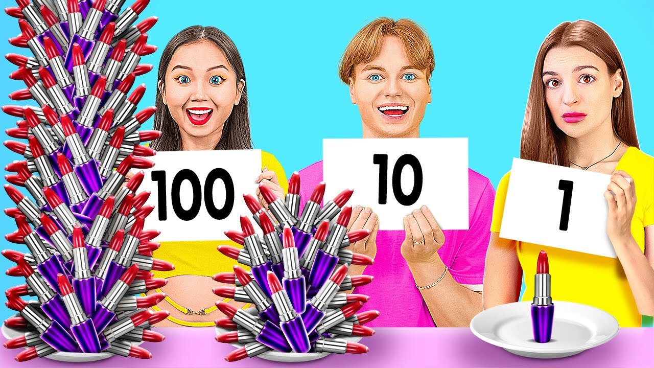 HACK ALIMENTARI ESTREMI TESTATI! 🎨 Esperimenti con 100 strati di trucco | 123 GO!