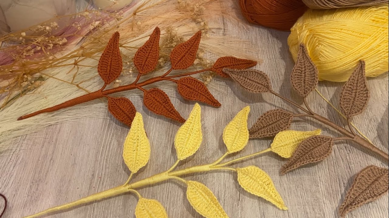 كروشيه اوراق الخريف🍂🍁crochet autumn leaves 