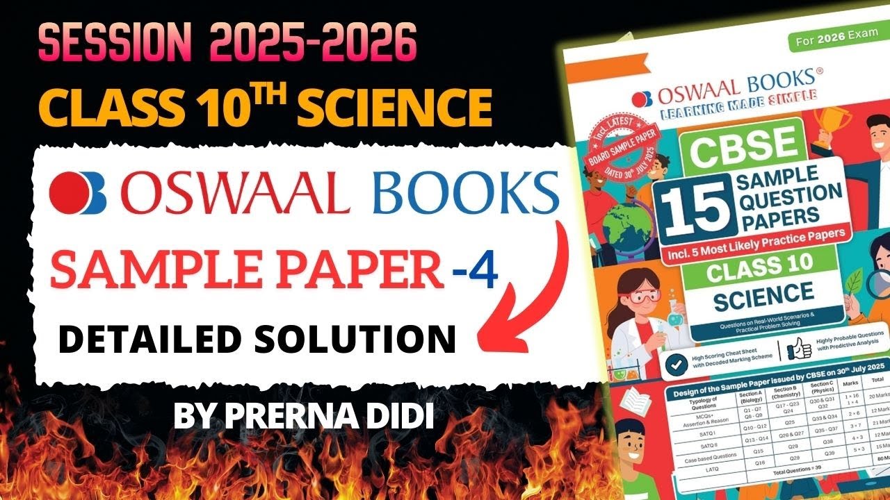 OSWAAL SAMPLE PAPER 4 Class 10 Science 2026 | Full Solutions |🔴LIVE CLASS 10 | By Buddy Mentor