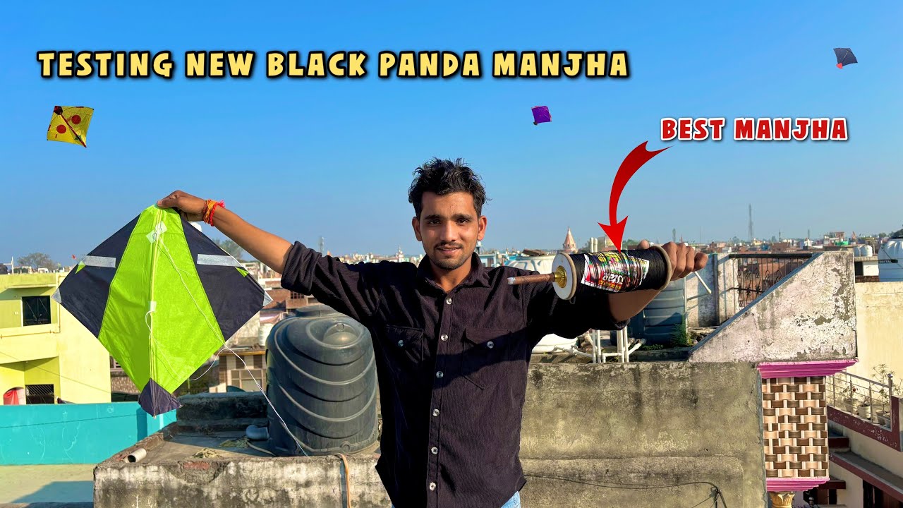 ТЕСТИРОВАНИЕ НОВОЙ BLACK PANDA MANJHA | Запуск воздушных змеев Basant | Видеоблоги о воздушных змеях