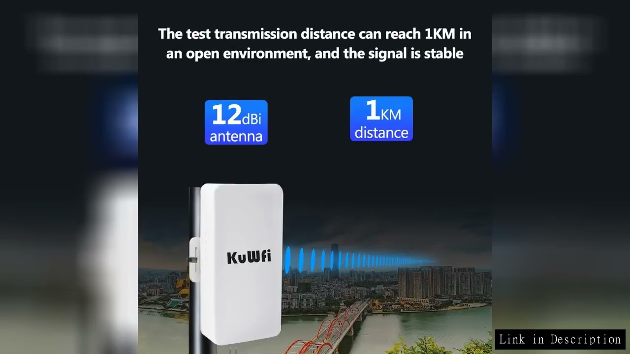KuWFi 2.4Ghz 300Mbps Outdoor CPE Bridge Wireless Wifi Router AP Repeater Mode Long Range Extender Wi