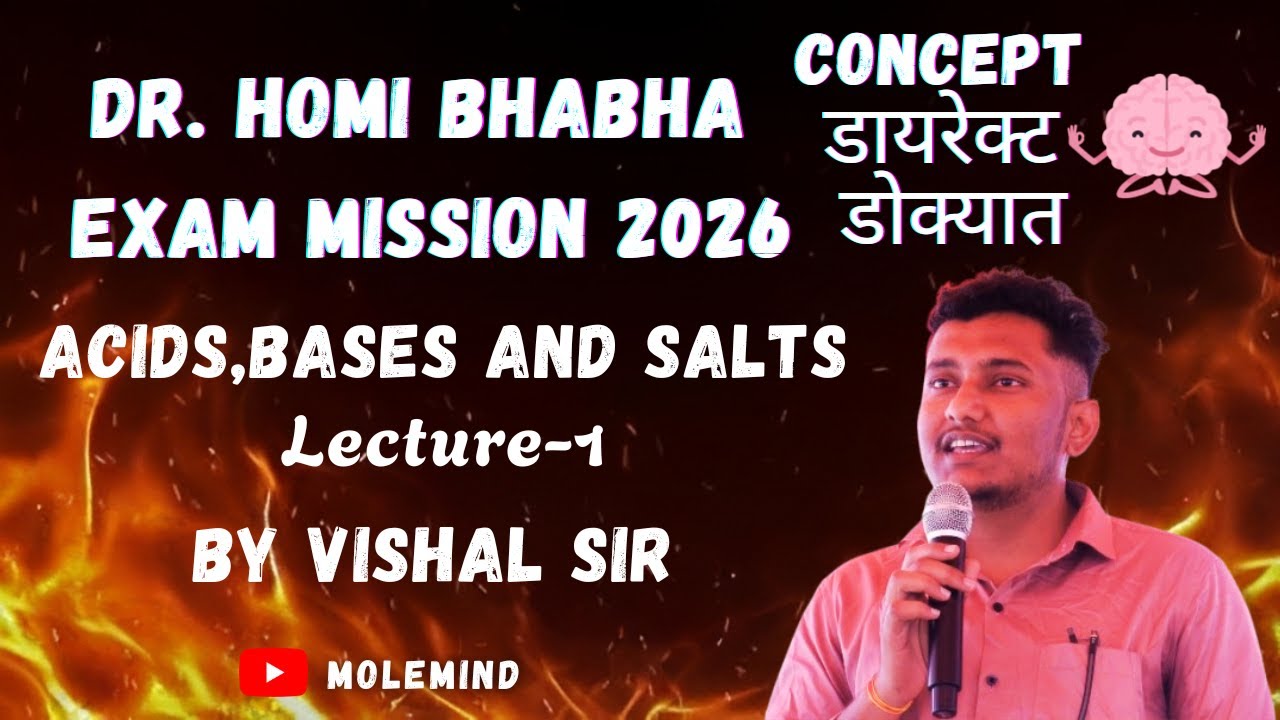 Acid,Bases and Salts ll Dr.HOMI BHABHA Exam 2026 ll Class 9th
