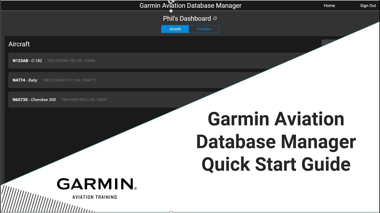Garmin Aviation Database Manager – Quick Start Guide