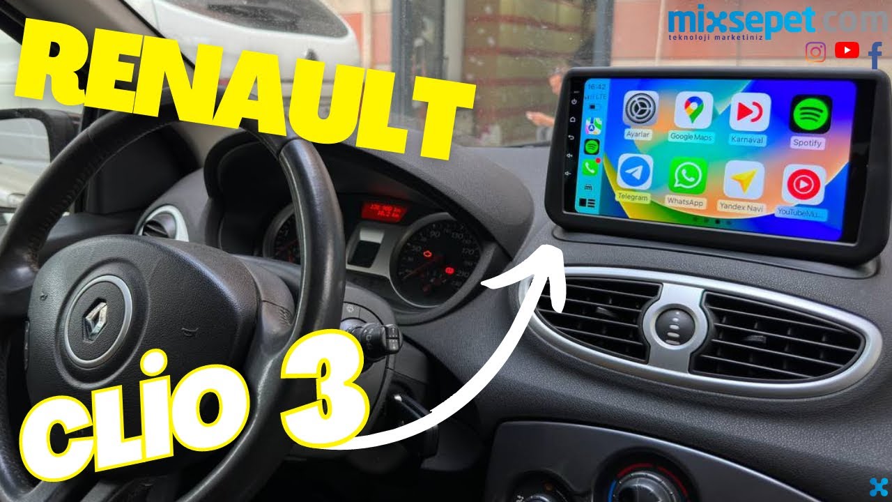 RENAULT CLİO 3 (2005-2012) ANDROİD MULTİMEDYA SİSTEMİ! #renault #renaultclio  #carplay 22-1406