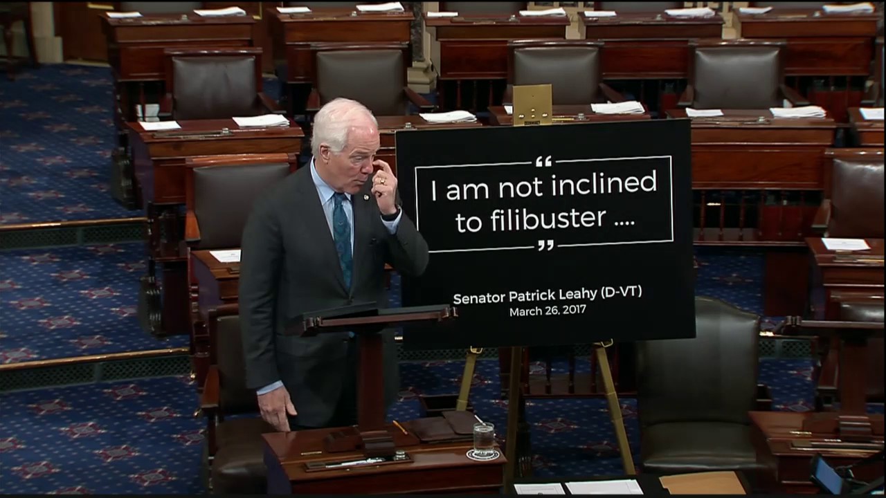 Cornyn: Bipartisan Opposition to Gorsuch Filibuster