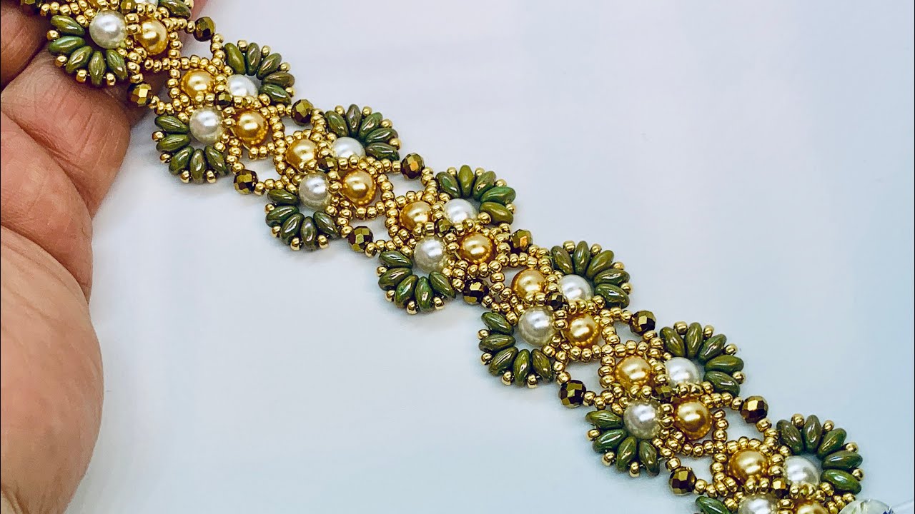 Gala Beaded Bracelet 💎 #beadedbracelet #beadingtutorial
