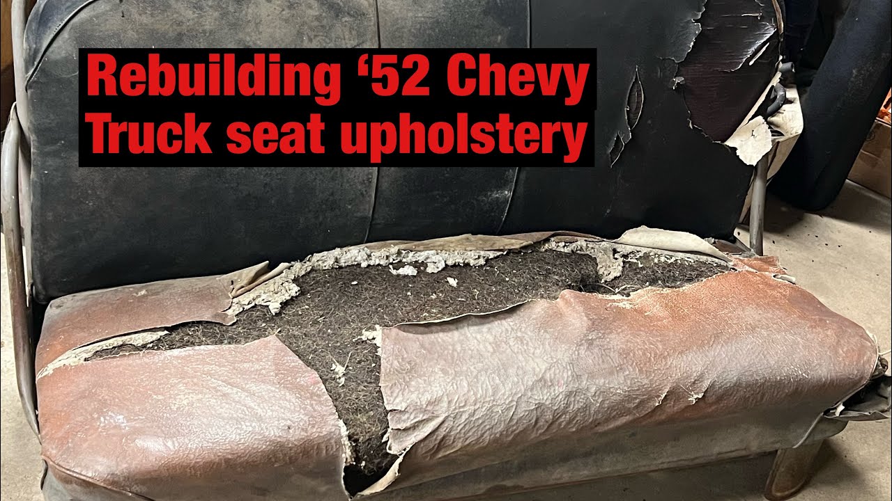 Recovering a truck seat starting with new foam and cotton batting