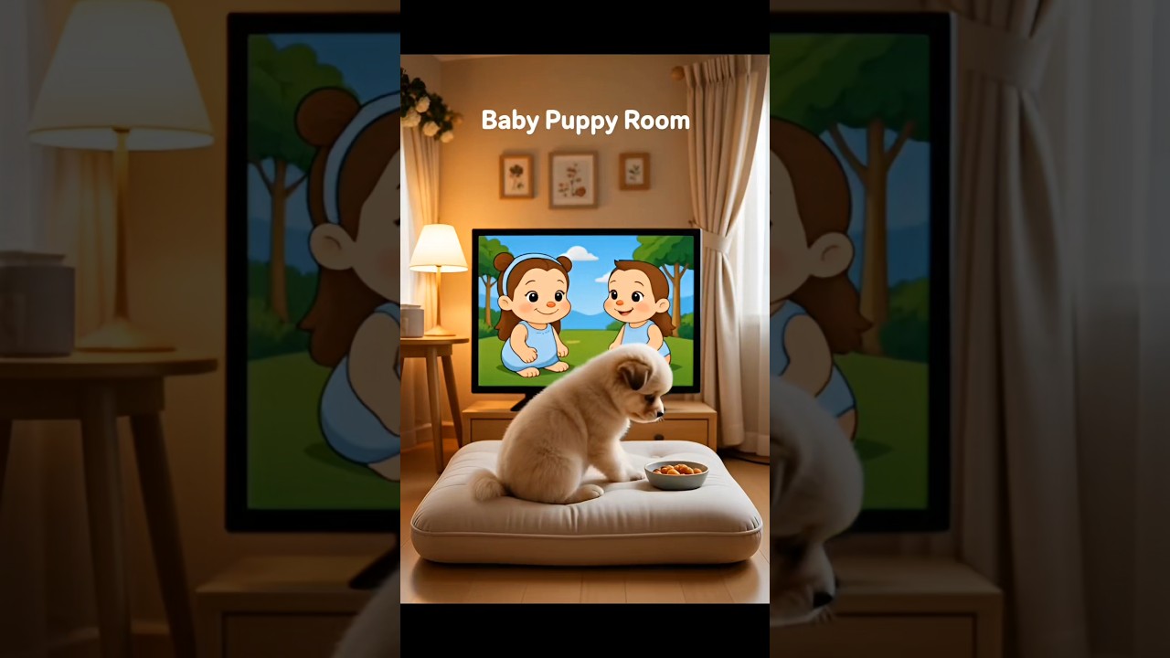 Baby Puppy Watching Cartoons 