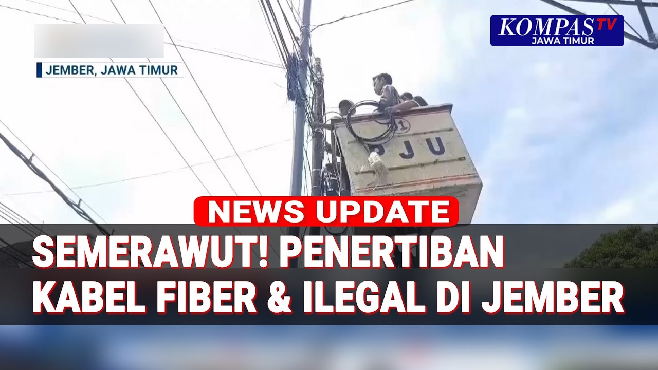 Ganggu Keindahan Kota, Kabel Fiber Optik Semrawut & Tak Berizin Ditertibkan di Jember