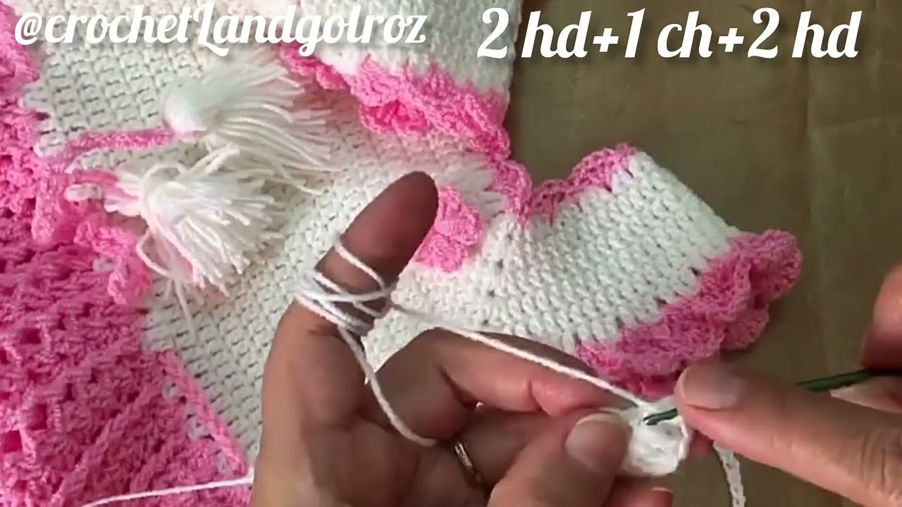 #crochetLandgolroz.  اموزش قلاب بافی بافرشته اموزش پیراهن دخترانه بسیارزیباpart 1