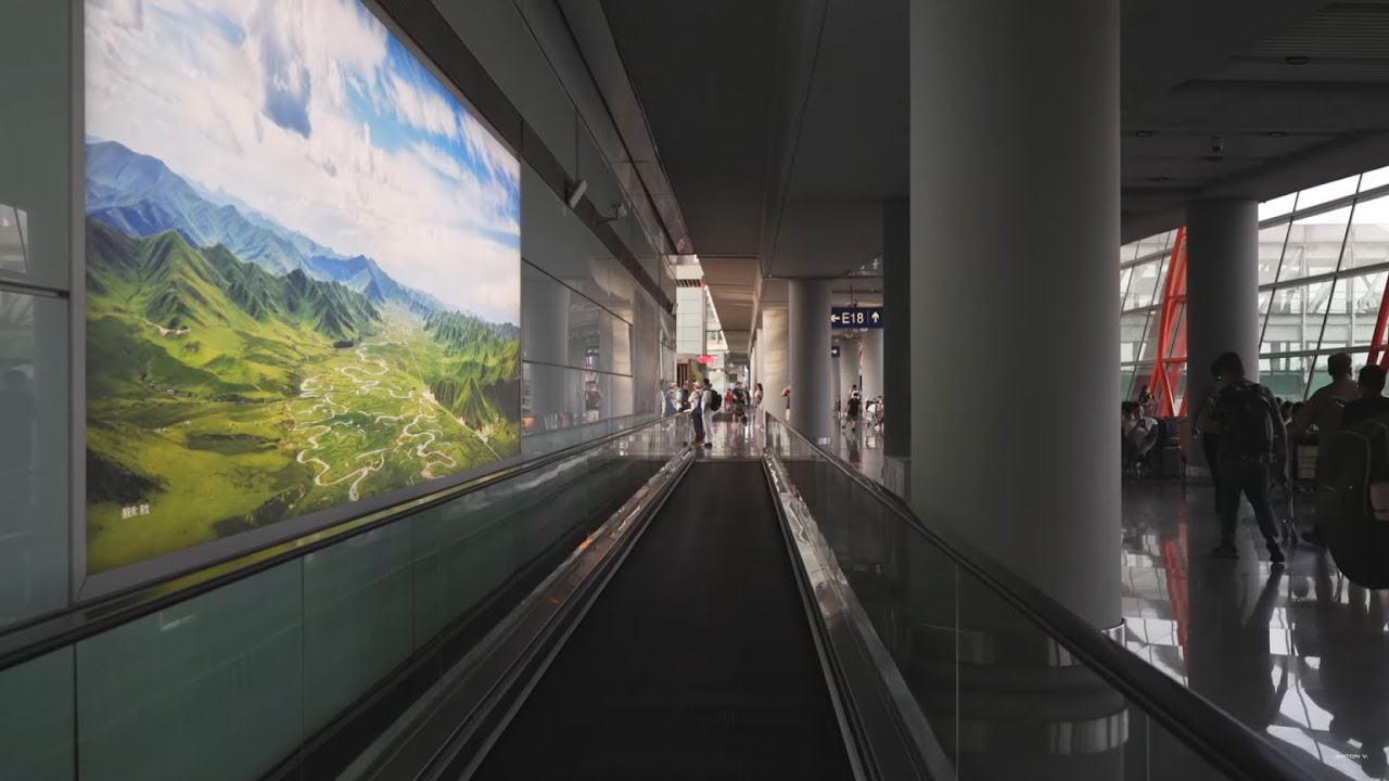 China, Beijing Capital International Airport, 2X moving sidewalk